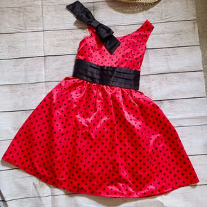 DISORDERLY Kids Red And Black Polka Dot Dress 10